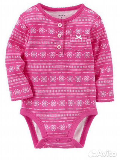 Боди картерс со снежинками 6-9 m