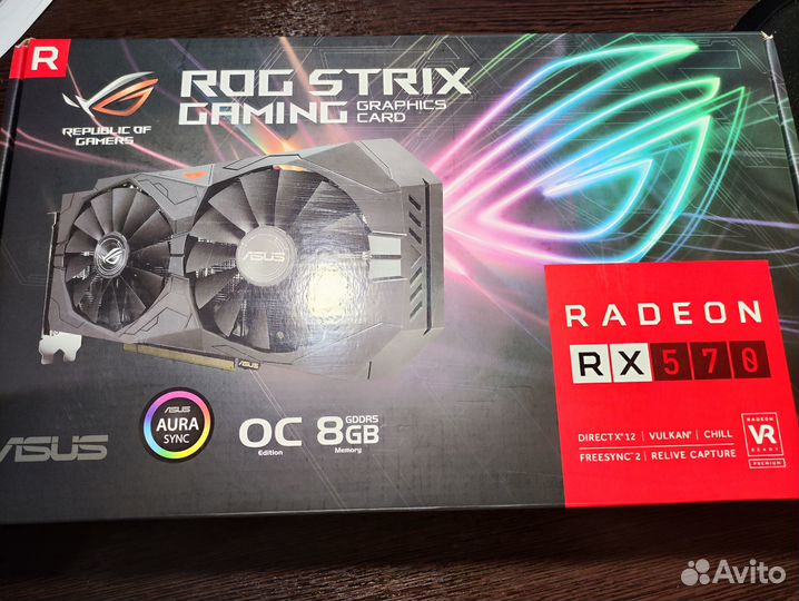 Видеокарта asus rog strix rx 570 8gb