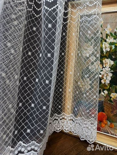 Тюль отрез ширина 5.10 и 6 метров