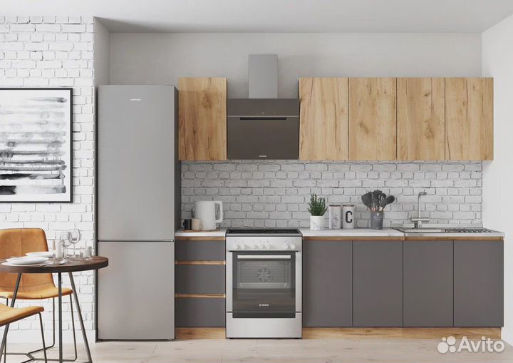 Белая Кухня без ручек