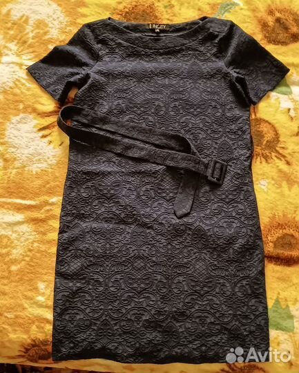 Платье чёрное с ремнем