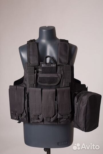 Тактический военный бронежилет разгрузка - черный