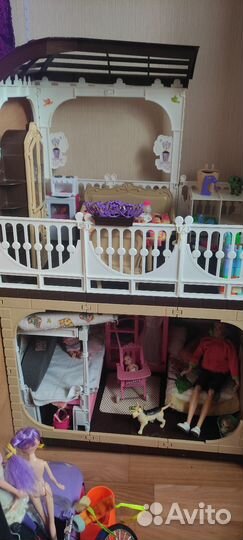 Большой кукольный домик барби бу