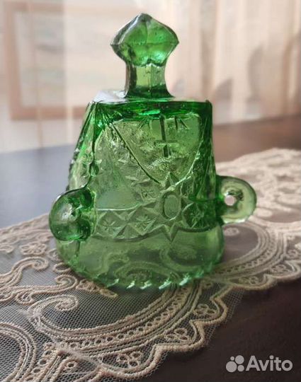 Лампадка старинное изумрудное стекло