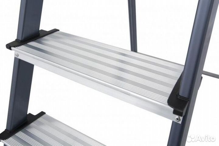 Стремянка алюминиевая krause monto securo 7 ступеней (анодированная) 126450