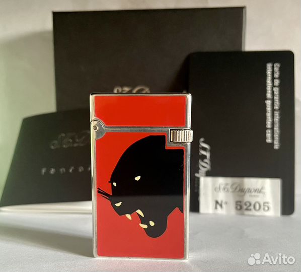 Зажигалка Dupont Fantasies Panther Silver