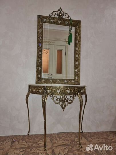 Бронзовая консоль и зеркало Иран. Цена за шт