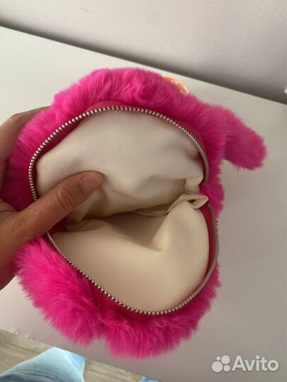 Мягкая игрушка рюкзак заяц меховой