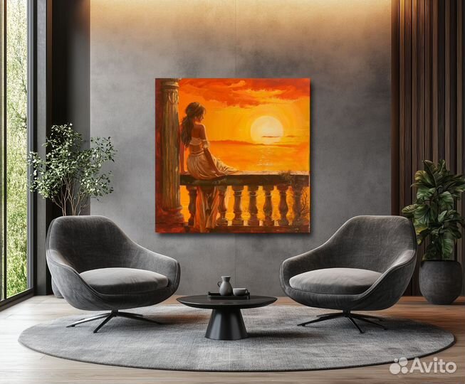 Картина маслом Оранжевый пейзаж