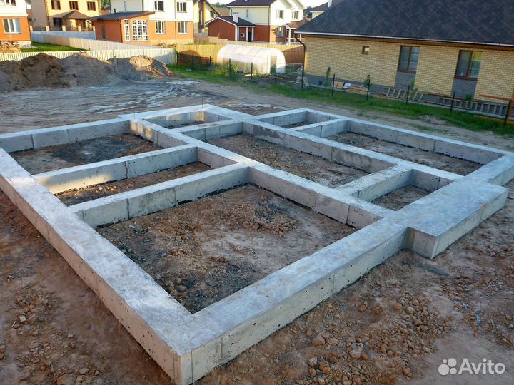 Фундамент Отмостка бетонные работы