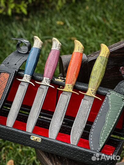 Нож финка из дамасской стали