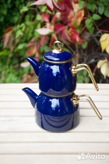 Чайник двойной, 3,8л, синий, Турция