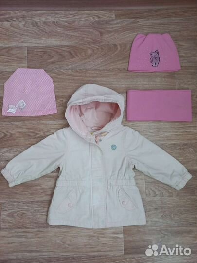Ветровка для девочки р.86, летние шапочки и снуд