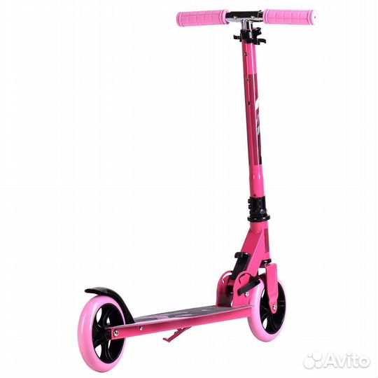Самокат детский красно-розовый складной