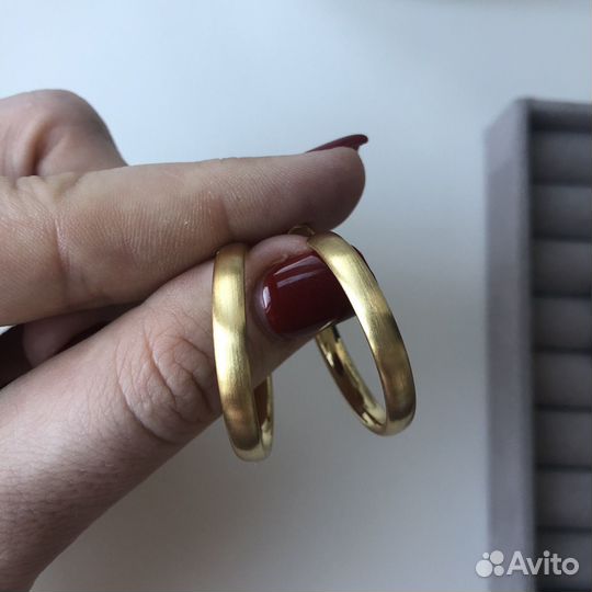 Серьги кольца конго матовые BVE 113