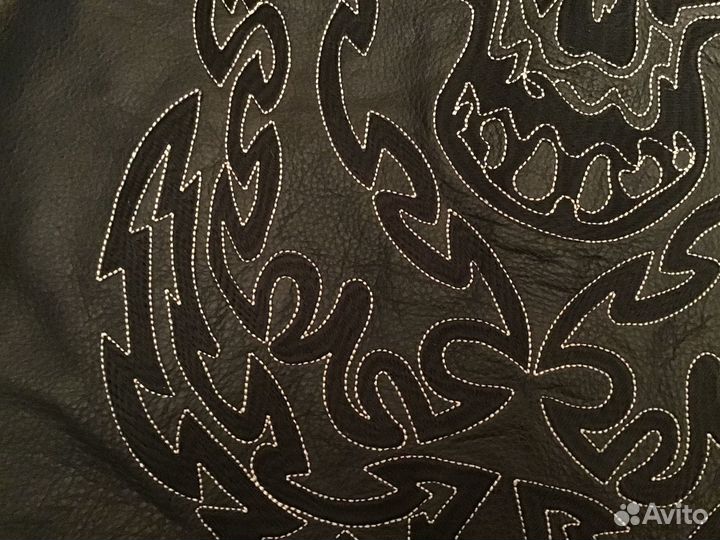 Байкерский кожаный жилет