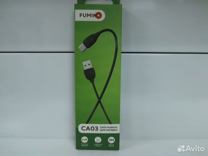 Кабель Fumico CA03 Type-C 2.4A черный 1м