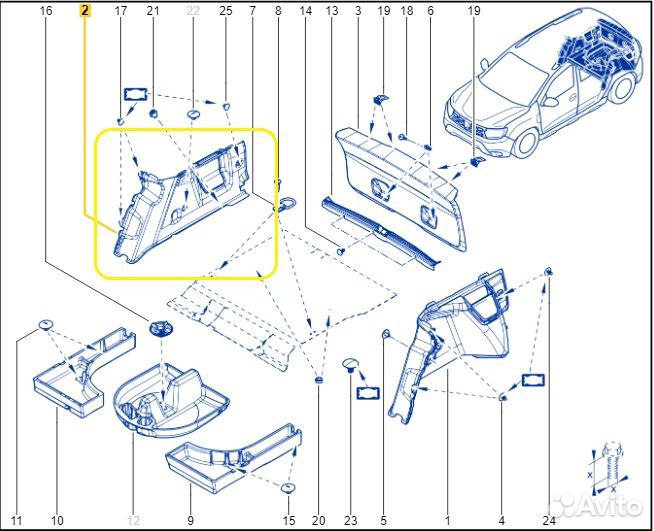 Обшивка багажника правая Renault Duster F4R 2021