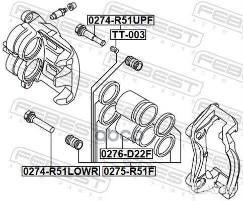 Втулка направляющая тормозного суппорта перед прав