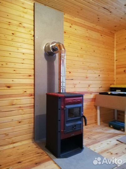 Монтаж дымохода камина печи