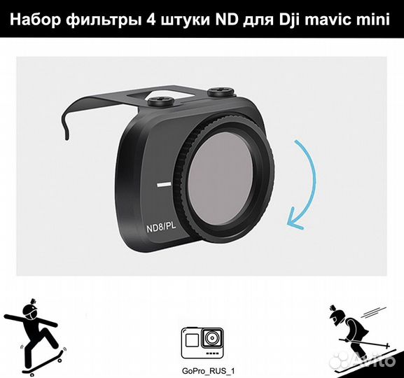 Набор фильтров ND4 ND8 ND16 ND 32 для Dji mavic mi