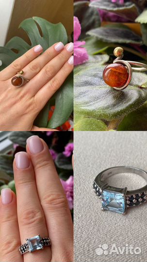 Серебряные серьги кольца