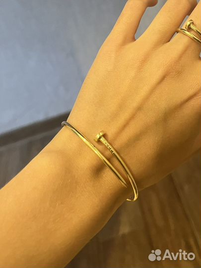 Браслет женский гвоздь желтое золото