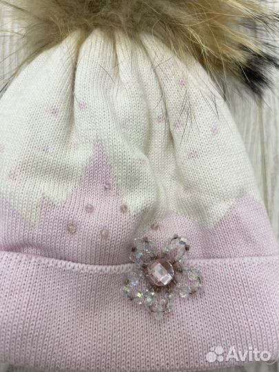 Шапка для девочки 48-50 бронь
