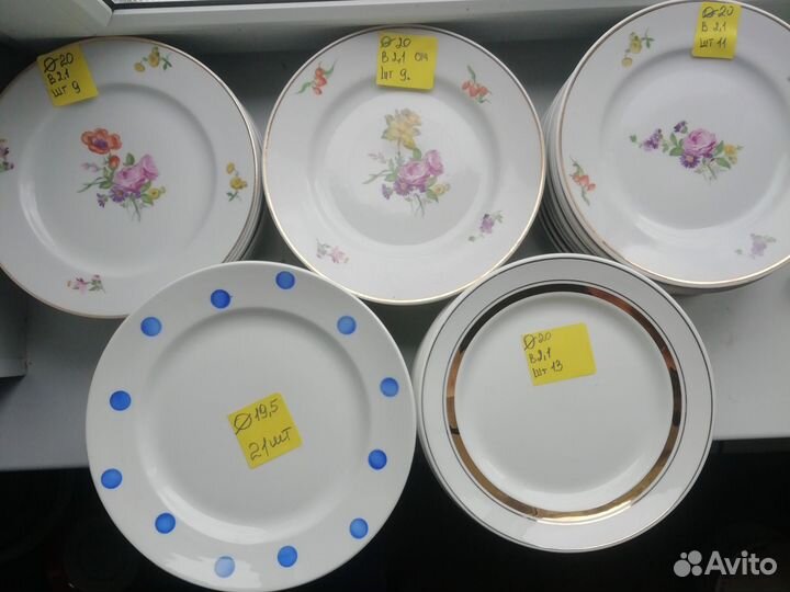 Тарелки новые СССР, разные, моного