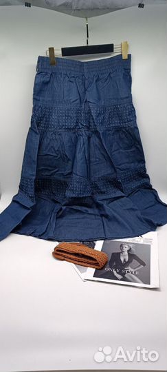 Джинсовая юбка длинная