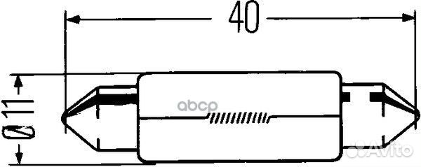 Лампы 12V C5W 10 Вт SV8.5-8 (41mm) / Картонная