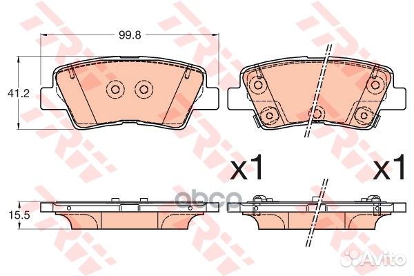 Колодки тормозные дисковые зад GDB3594 TRW