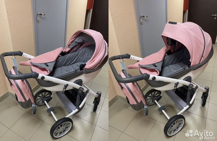 Коляска anex m type 2 в 1 розовая