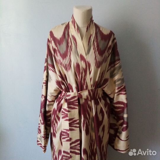 Кимоно из иката. Узбекский чапан.Бохо пальто