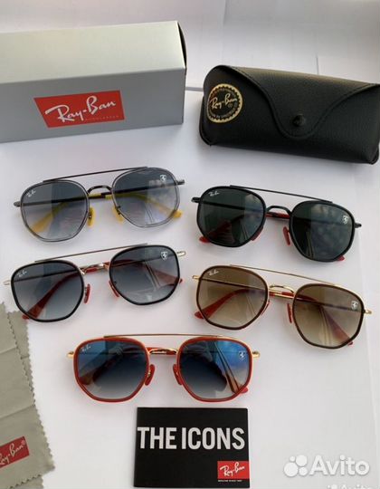 Очки ray ban hexagonal ferrari пепельные