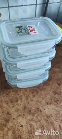 Контейнер с крышкой стеклянный герметичный