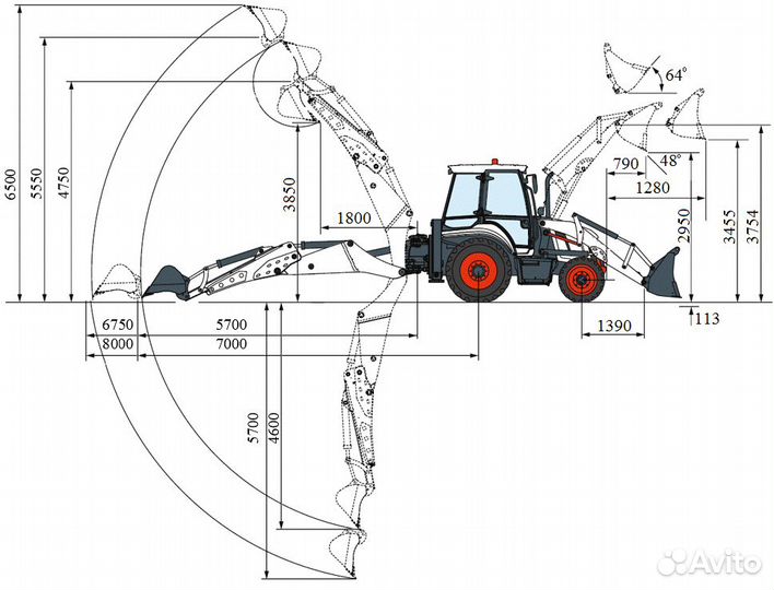 Экскаватор-погрузчик TRM B4X, 2024