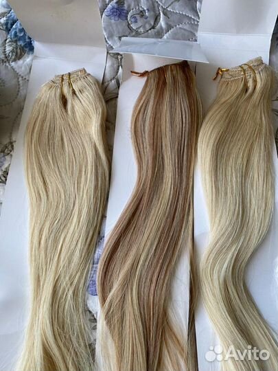 Натуральные волосы на заколках