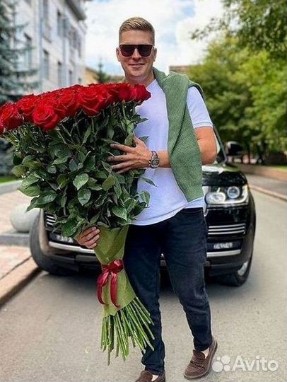 Длинные высокие розы 110 150 160 180 200 см