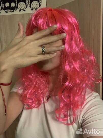 Парик розовый