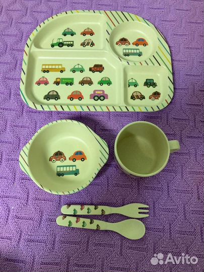 Набор бамбуковой посуды детский новый
