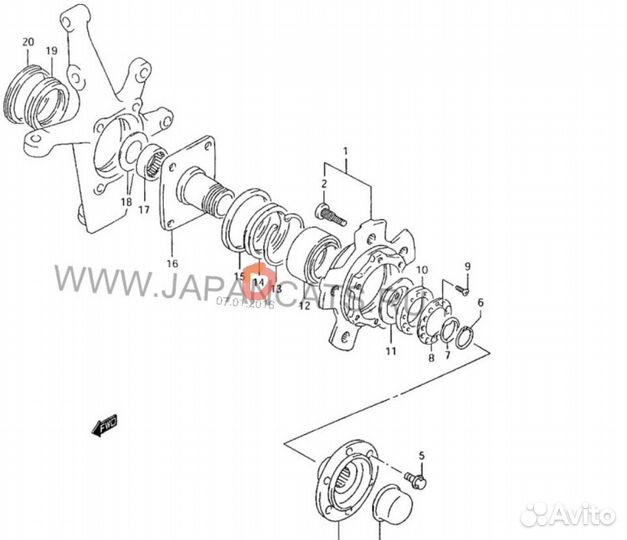 Сальник подшипника ступ.пер.suzuki grand vitara