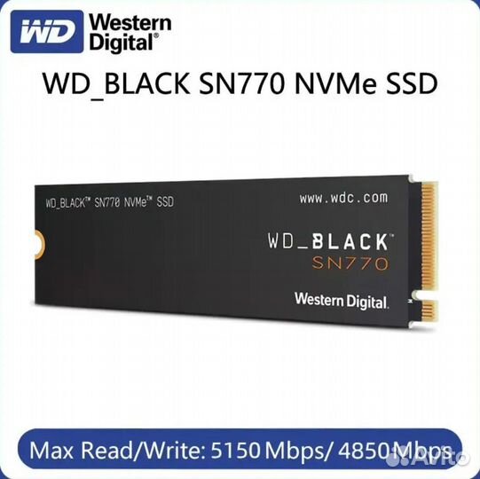 SSD M2 Western Digital Black SN770 NVMe 1Tb, новые