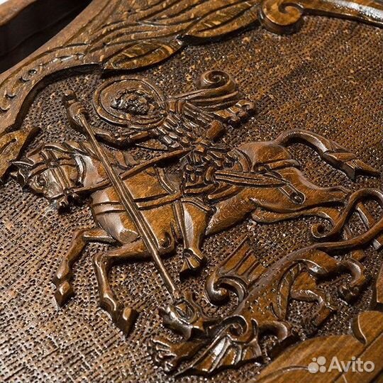 Нарды и шашки резные Московский Георгий Победоносец 61 х 64 см бук Армения 62711