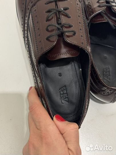 Zara кожаные мужские ботинки