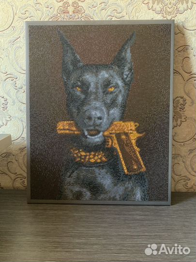 Картина алмазная мозаика собака