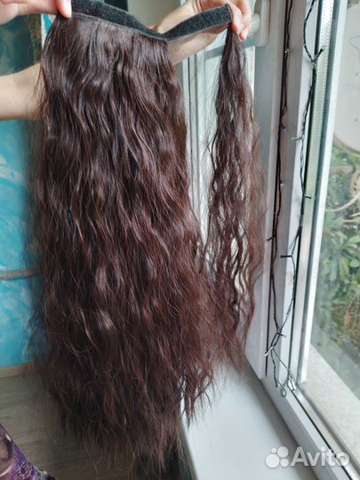 Хвост на резинке кудрявый