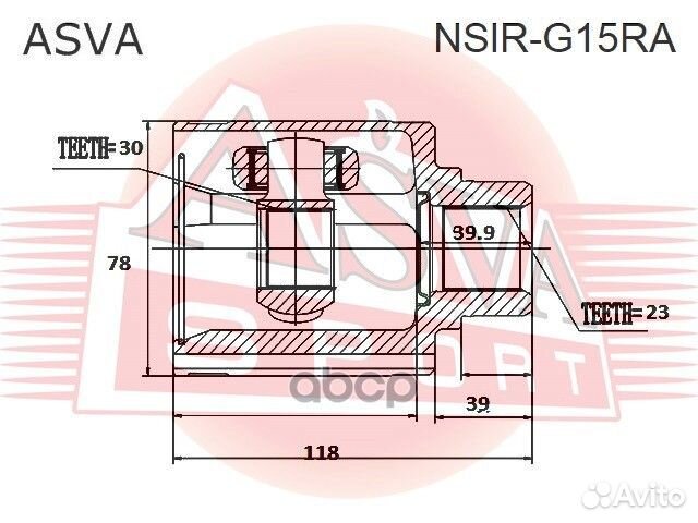 ШРУС внутренний перед прав nissan/ almera