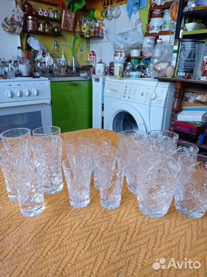 Хрустальные стопки и стаканы. Винтаж