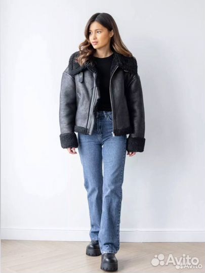 Дублёнка черная Zara